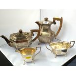 4 PIECE SILVER TEA AND COFFEE SET APPROX TOTAL W: 52.5 OZT