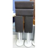 PAIR OF BOWERS AND WILKINS DM 602 S3 SPEAKERS WITH STANDS AND PAIR OF BOWERS AND WILKINS LCR 60 S3