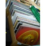 BOX OF APPROX 140 12" RECORDS INCLUDING STATUS QUO, EARTH WIND AND FIRE, 10CC, DANCE ETC