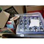 BOX OF APPROX 40 12" RECORDS INCLUDING THE BEATLES, ELO AND APPROX 60 7" RECORDS INCLUDING ROY