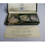 SET OF 3 SILVER MEDALS JOHN PINCHES LONDON 1966, EACH NUMBERED 45, THE OFFICIAL MEDAL OF THE