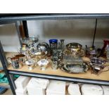 QUANTITY OF ASSORTED PLATED WARE INCLUDING TEASETS, DISHES, COFFEE POT AND CUPS