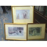 2 WILLIAM RUSSEL FLINT PRINTS THE SEVEN SPRINGS OF VERS 11" X 16.5" AND 9" X 13"