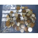 BAG OF ASSORTED FOREIGN COINS INCLUDING AMERICAN AND SOUTH AFRICAN