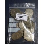 BAG OF MIXED UK SILVER COINS TOTAL W: 7.1 OZT