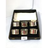 SET OF 6 SILVER NAPKIN RINGS IN CASE W: 2.1 OZT