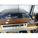 PIONEER TURNTABLE, PIONEER STEREO RECIEVER MODEL SX-300 AND PIONEER CASSETTE TAPE DECK MODEL CT-