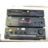 SONY CD PLAYER CDP-397, SONY MINI DISC DECK MDS-JA3ES AND SONY INTEGRATED AV AMPLIFIER TA-AV490