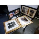 4 FRAMED BEATLES PICTURES AND FRAME MICHAEL CAINE PICTURE