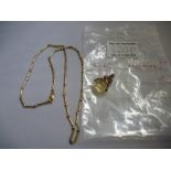 14K GOLD CHAIN (5.6G) WITH PLATED PENDANT