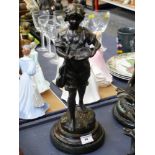 BRONZE FIGURE SIGNED 'L &F MOREAU H: 15"