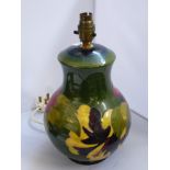 MOORCROFT TABLE LAMP H: 12.5" HIBISCUS PATTERN