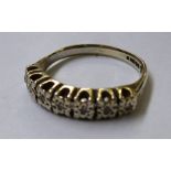 9K GOLD DIAMOND RING SIZE:N W:3G