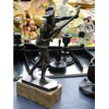 METAL FIGURE OF A MAN WITH MANDOLIN H: 10"