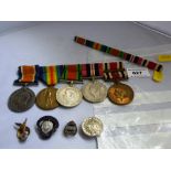 SET OF MEDALS AWARDED TO 51572 PTE. ALONZO HARRINGON-NICKLIN DEVON.R, 2 FIRST WORLD WAR, 2 SECOND