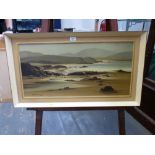 PAINTING OF A COASTAL SCENE SIGNED ARTHUR H. TWELLS 13" X 27"