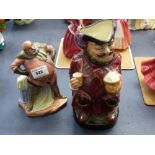 ROYAL DOULTON FIGURE - FALSTAFF HN 2054 AND ROYAL DOULTON SIR JOHN FALSTAFF TOBY JUG H: 8.5"