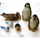 6 ASSORTED RUSSIAN BIRD FIGURES