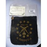 RARE 'MEMORABLE ORDER OF TIN HAT' PIN AND BLAZER BADGE FOR NORTH RHODESIA, NOW ZAMBIA