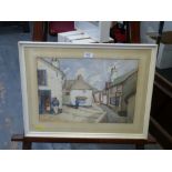 WATERCOLOUR OF CLOVELLY 1937 SIGNED MARGARET CROWTHER 12.5" X 18"