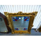 GILT FRAME PAINTED MIRROR 27" X 23.5"