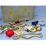 JEWELLERY BOX WITH ASSORTED COSTUME JEWELLERY