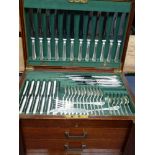 159 PIECE SILVER CUTLERY SET IN CANTEEN TOTAL WEIGHT EXCLUDING SILVER HANDLED PIECES: 178.9 OZT