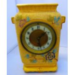 POTTERY MANTLE CLOCK 11" X 7.5" X 4"