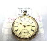 SILVER JOHN. R. JOY LINDLEY POCKET WATCH TOTAL W: 5.3 OZT