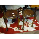 PAIR OF CLAW AND BALL WINE TABLES