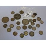 BAG OF ASSORTED SILVER COINS TOTAL W: 2.3 OZT