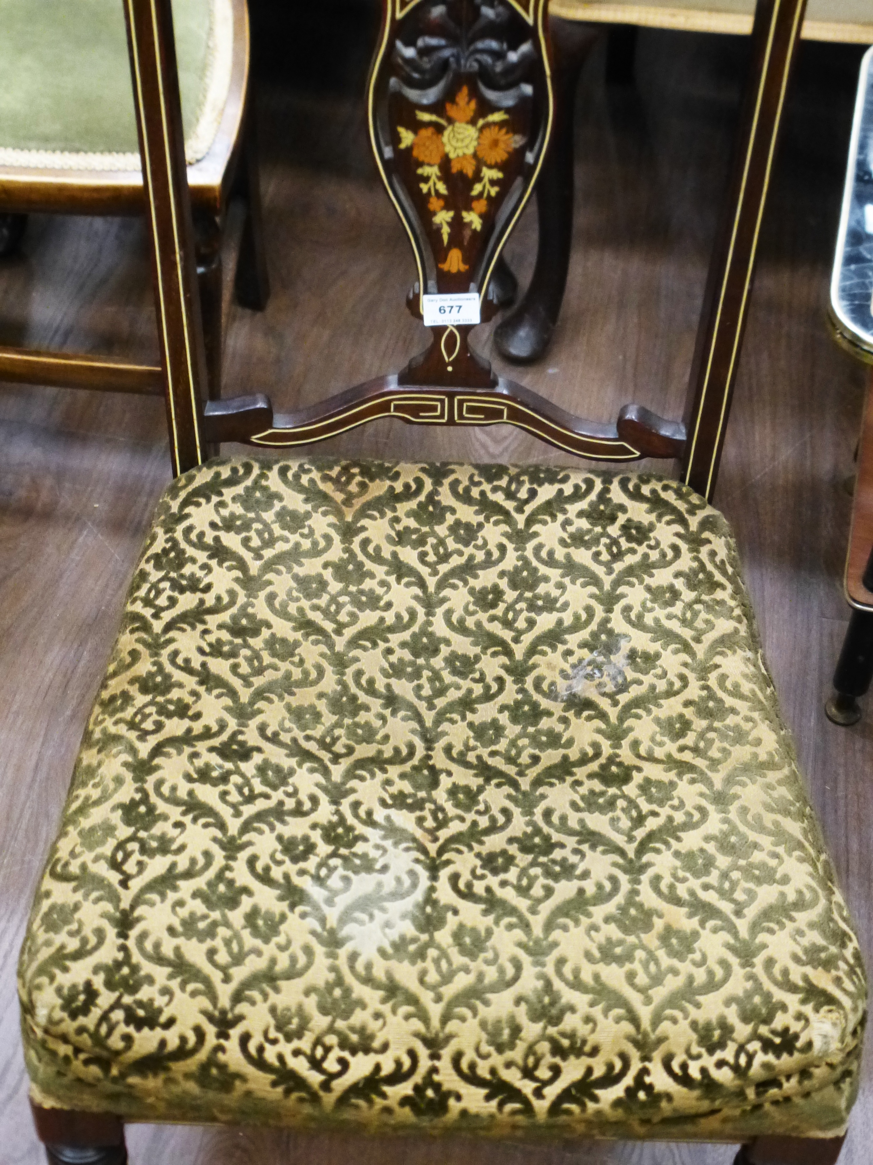 INLAID BEDROOM CHAIR - Image 2 of 4