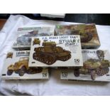 5 BOXED AFV CLUB MODEL KITS