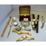 BOX OF ASSORTED WATCHES INCLUDING ROTARY, SEKONDA AND ACCURIST