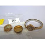 9K GOLD REGENCY WATCH, 9K GOLD ALROSSA WATCH AND 9K GOLD WATCH BACK GOLD W: 5.6G