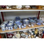 LARGE QUANTITY OF ASSORTED BLUE AND WHITE WARE INCLUDING BOOTHS AND SPODE