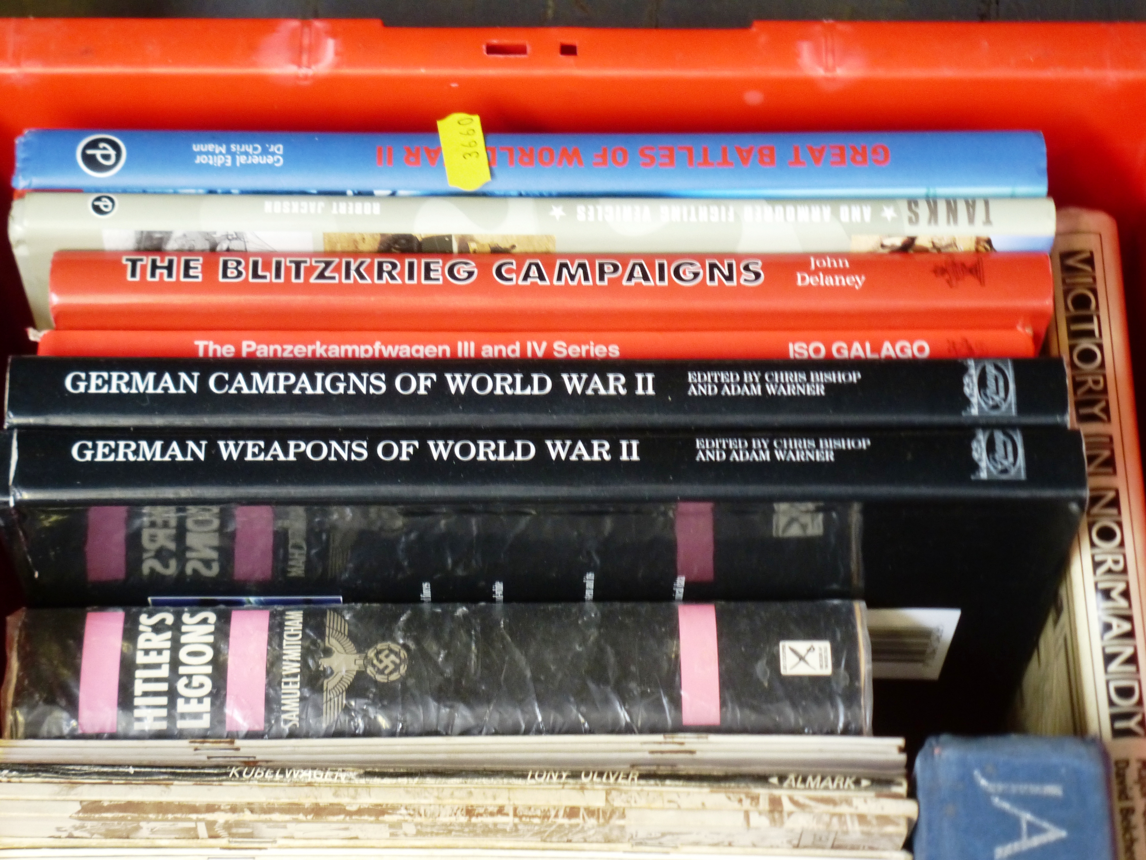 BOX OF ASSORTED MILITARY BOOKS INCLUDING IMAGES OF WAR, GERMAN CAMPAIGNS OF WORLD WAR II AND JANE' - Image 4 of 5