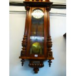 LARGE CARVED WALL CLOCK WITH INSCRIPTION FROM 17/3/1901 50" X 18" X 5.5"