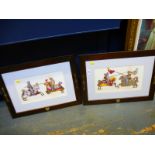 PAIR OF JOUSTING PICTURES 8" X 14"