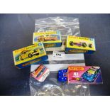 4 BOXED MATCHBOX VEHICLES - SUPERFAST 8 WILD CAT DRAGSTER, SUPERFAST 12 SAFARI LAND ROVER, SUPERFAST