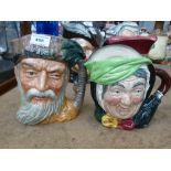 2 ROYAL DOULTON CHARACTER JUGS INCLUDING ROBINSON CRUSOE D. 6532