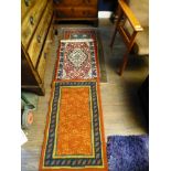 3 RUGS - 52" X 28.5", 41.5" X 22.5" AND 39" X 23"