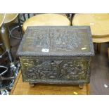 BRASS EMBOSSED COAL BOX