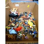 BOX OF ASSORTED TIMPO FIGURES AND ACCESSORIES