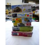 6 BOXED MODEL KITS - HELLER, TAKOM, ZVEZDA AND RFM