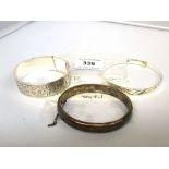 3 SILVER BANGLES TOTAL W: 1.7 OZT