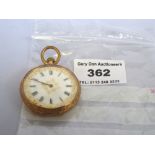 14K GOLD FOB WATCH TOTAL W:36.6G