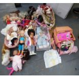 BOX OF ASSORTED DOLLS AND ACCESSORIES INCLUDING CAR