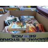 BOX OF ASSORTED COMICS INCLUDING COMMANDO AND COWBOY ADVENTURE LIBRARY,