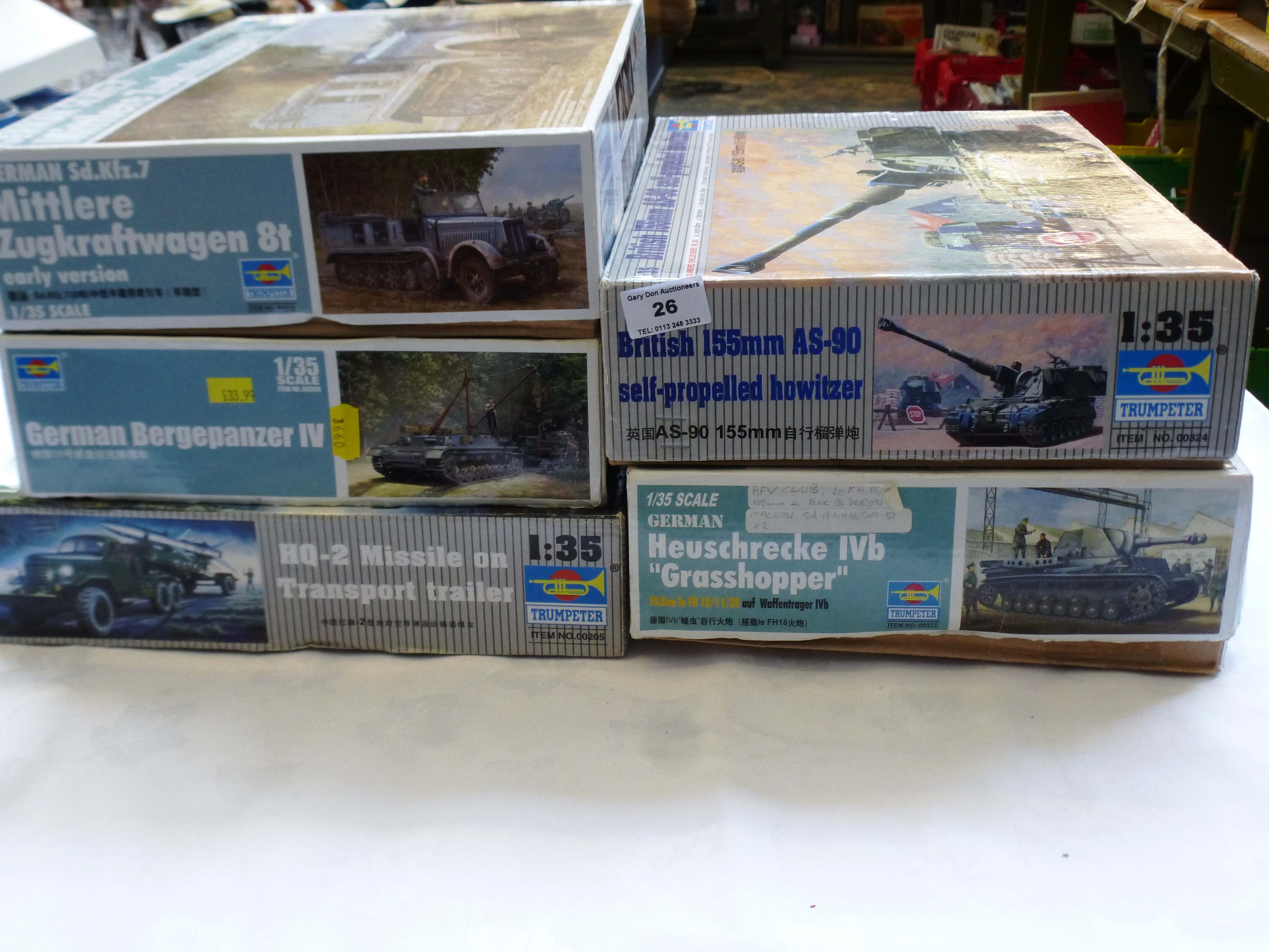 5 BOXED TRUMPETER MODEL KITS